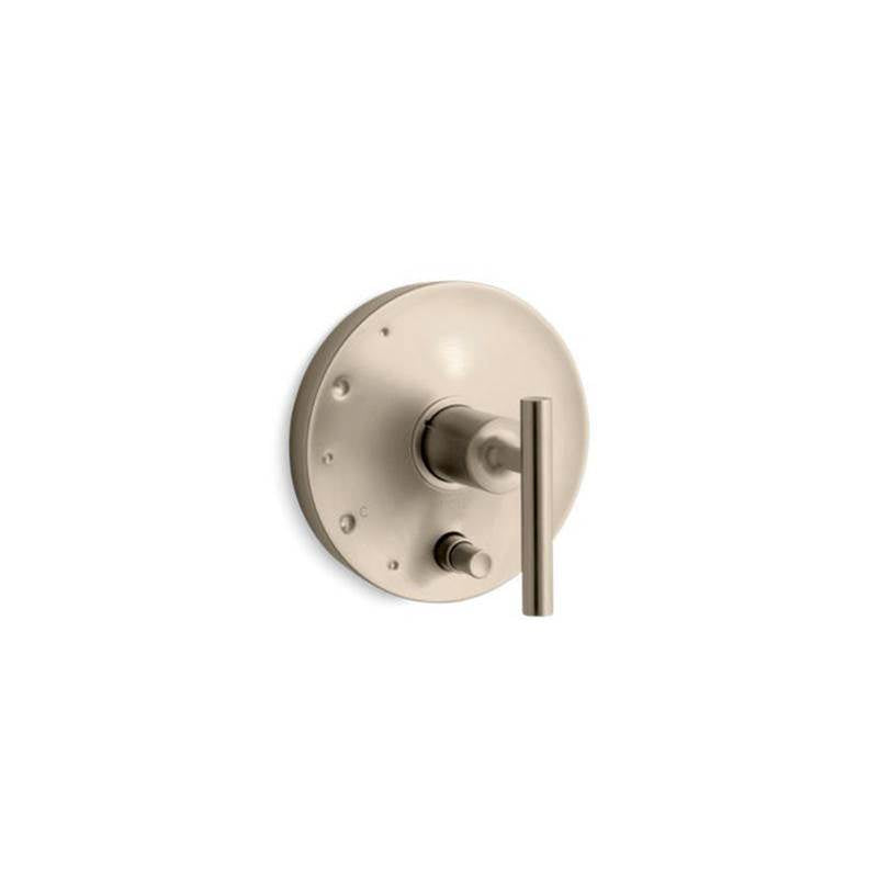 Purist  Rite-Temp  valve trim with push-button diverter and lever handle