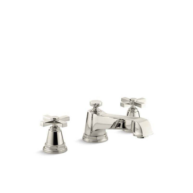 Pinstripe  Pure Deck-mount bath faucet trim with cross handles