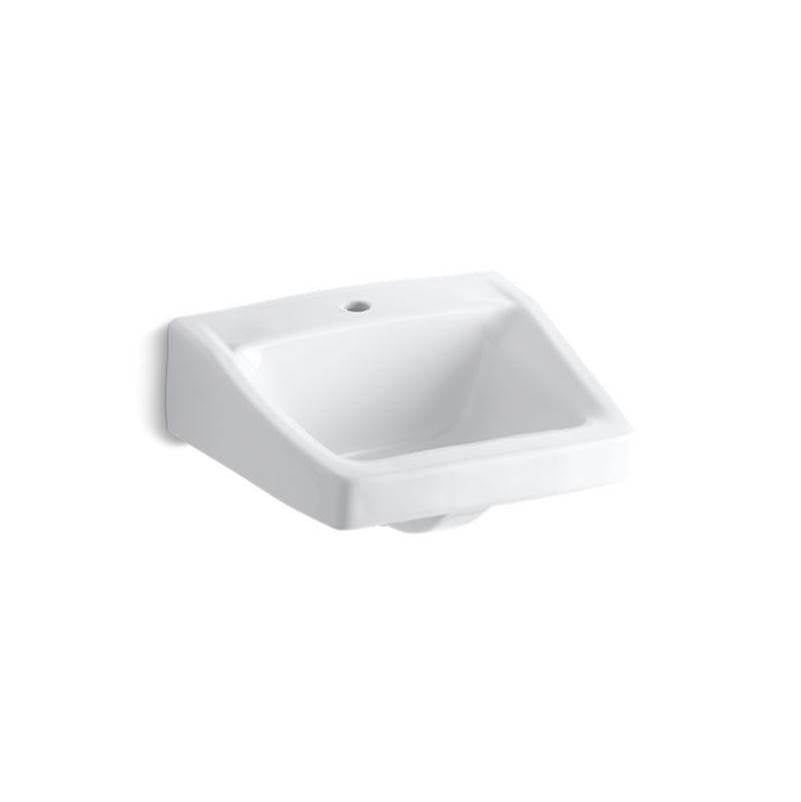 Chesapeake 19-1/4" x 17-1/4" wall-mount/concealed arm carrier bathroom sink with single faucet hole