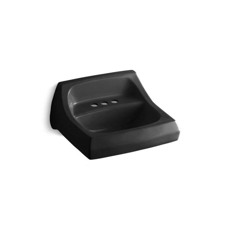 Kingston 21-1/4" x 18-1/8" wall-mount/concealed arm carrier bathroom sink with 4" centerset faucet holes