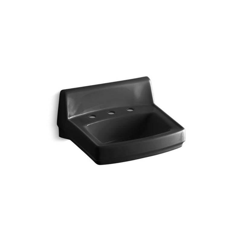 Greenwich 20-3/4" x 18-1/4" wall-mount/concealed arm carrier bathroom sink with widespread faucet holes