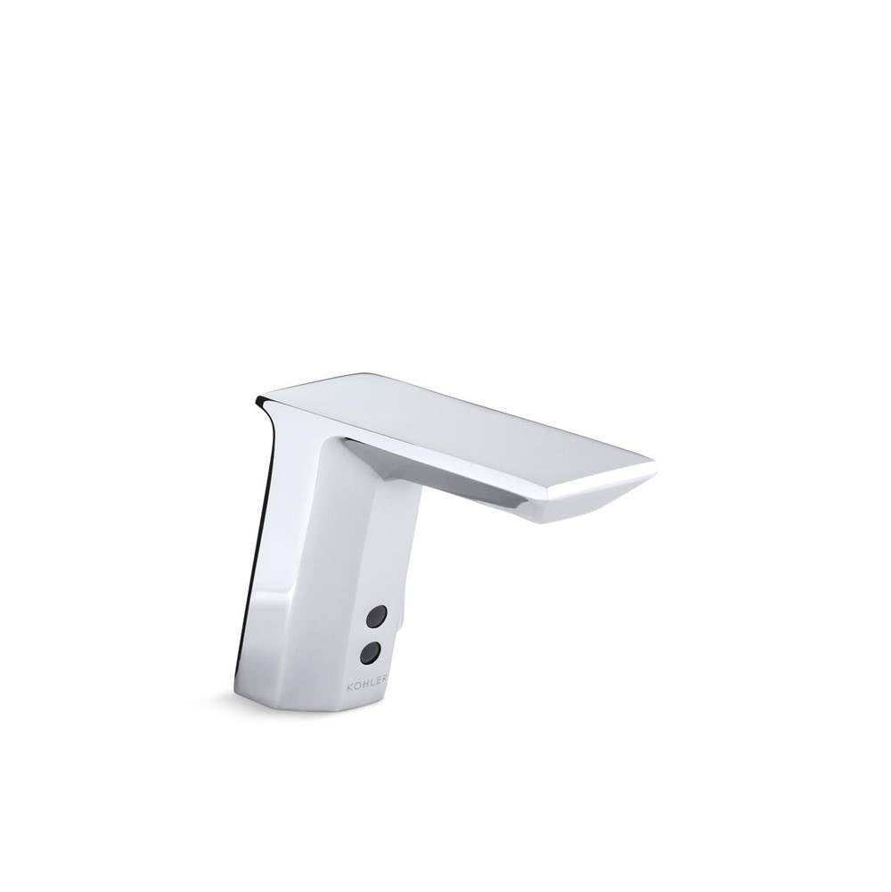 Geometric Touchless single-hole lavatory faucet with Insight sensor technology and temperature mixer, HES-powered, less drain, 0.35 gpm