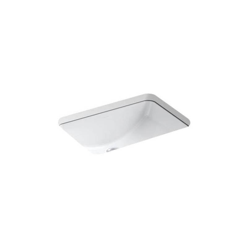 Ladena  21" rectangular undermount bathroom sink with glazed underside, no overflow