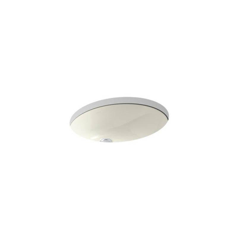 Caxton  19-1/4" oval undermount bathroom sink with glazed underside, no overflow