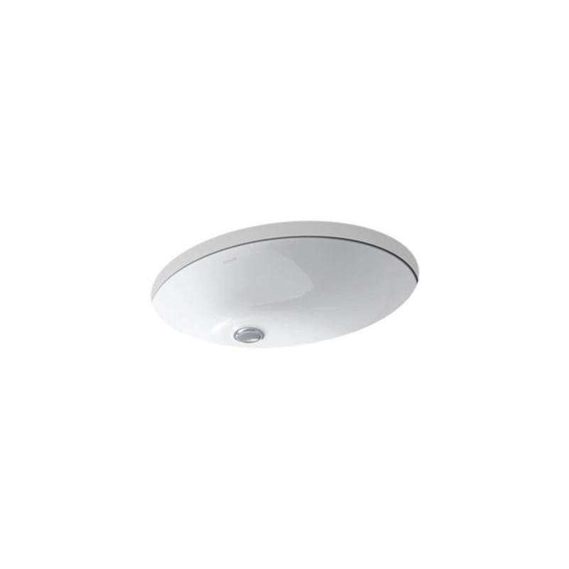Caxton  21-1/4" oval undermount bathroom sink with glazed underside, no overflow