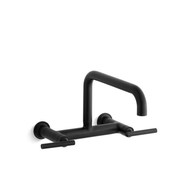 Purist  Two-hole wall-mount bridge kitchen sink faucet