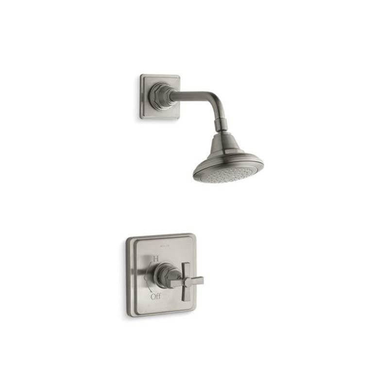 Pinstripe  Pure Rite-Temp  shower trim kit with cross handle, 2.5 gpm