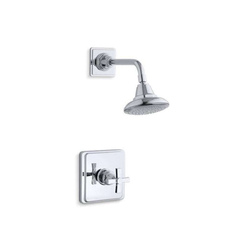 Pinstripe  Pure Rite-Temp  shower trim kit with cross handle, 2.5 gpm
