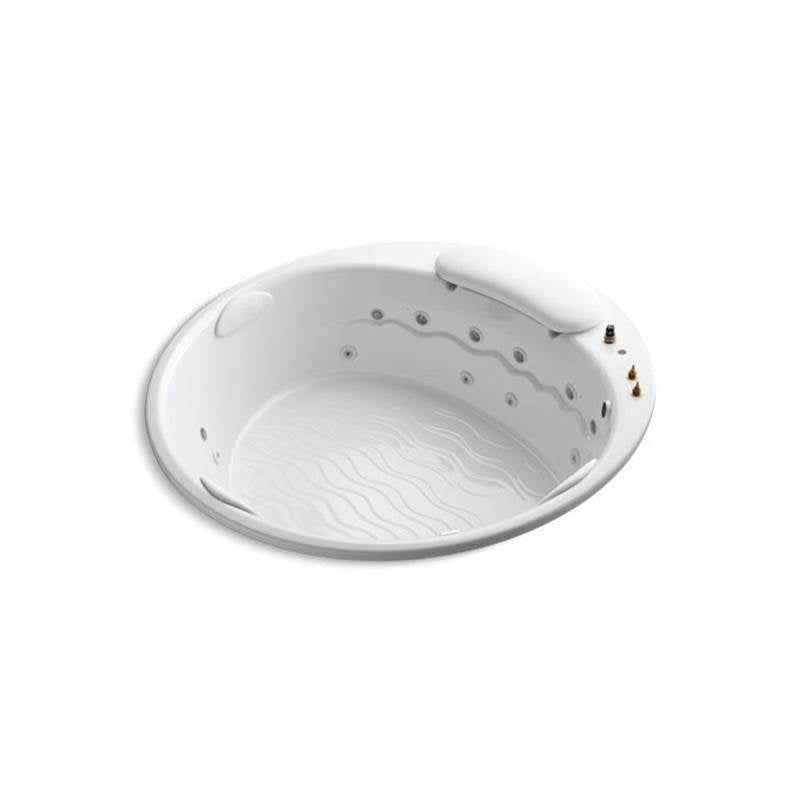 RiverBath  75" x 75" drop-in heated whirlpool bath with chromatherapy