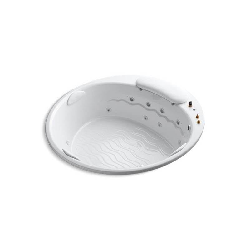 RiverBath  75" x 75" drop-in whirlpool with heater without jet trim