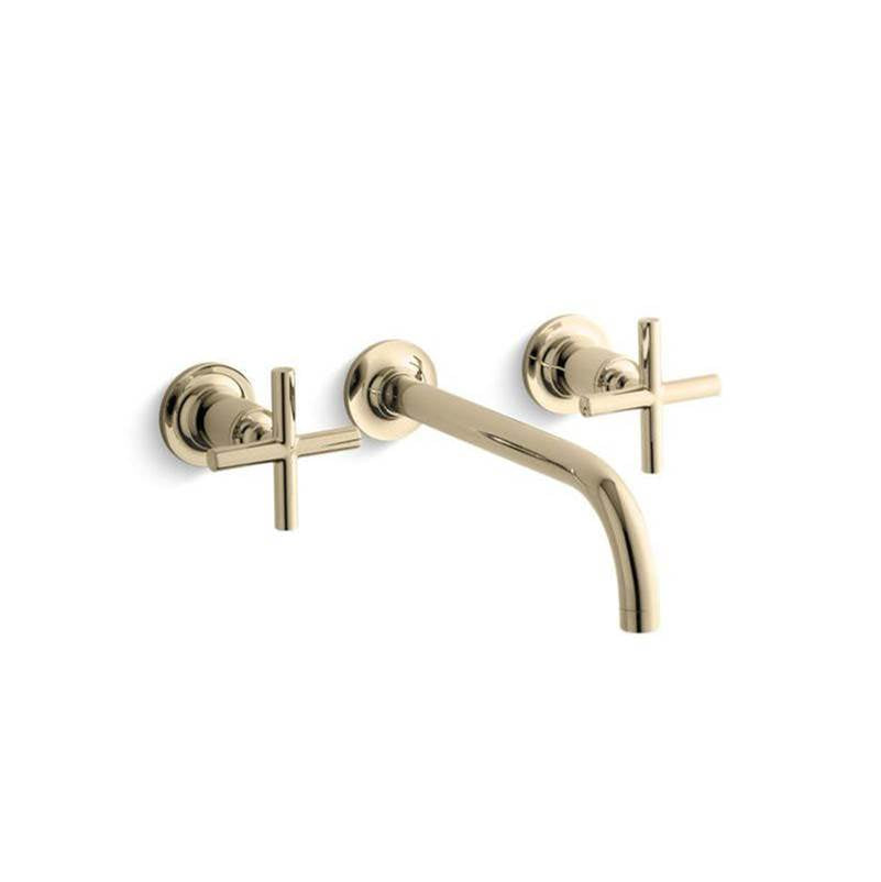 Purist  Wall-mount bathroom sink faucet trim with Cross handles, 1.2 gpm