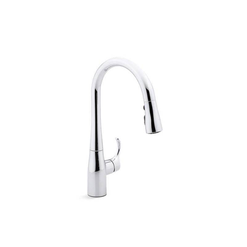 Simplice  Compact pull-down kitchen sink faucet with three-function sprayhead