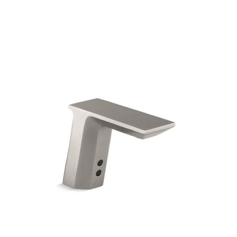 Geometric Touchless single-hole lavatory faucet with Insight sensor technology and temperature mixer, DC-powered, 0.5 gpm