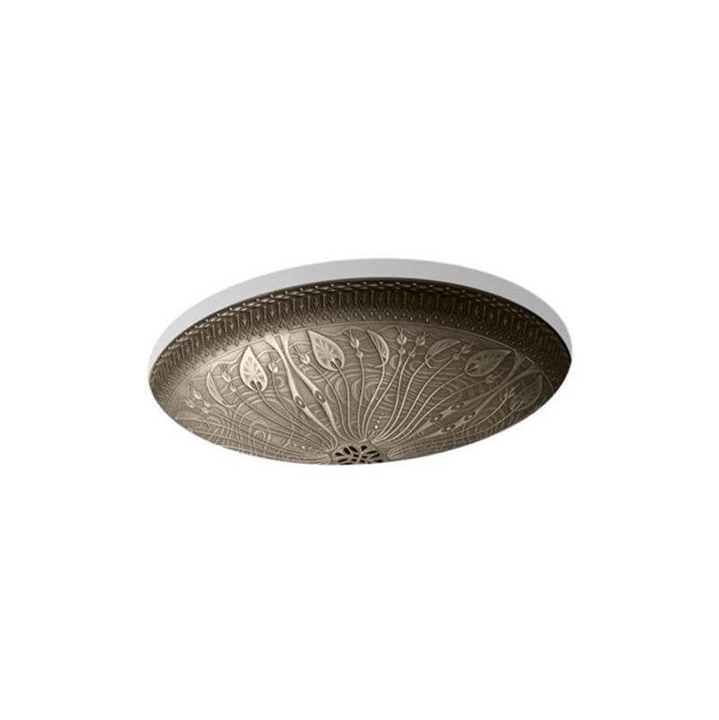 Lilies Lore  17-1/2" oval undermount bathroom sink, no overflow