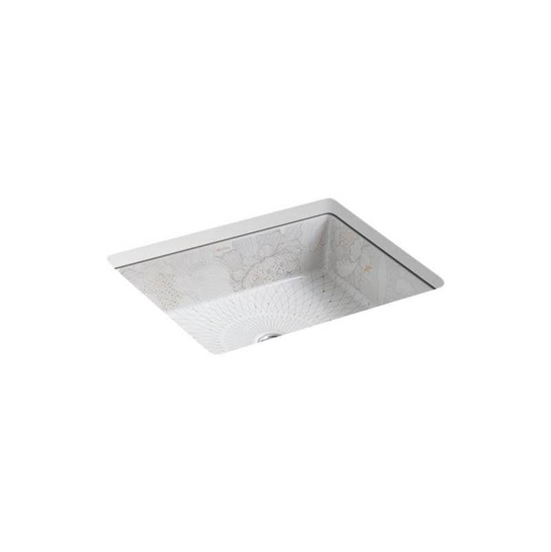 Empress Bouquet Kathryn  19-3/4" square undermount bathroom sink, no overflow
