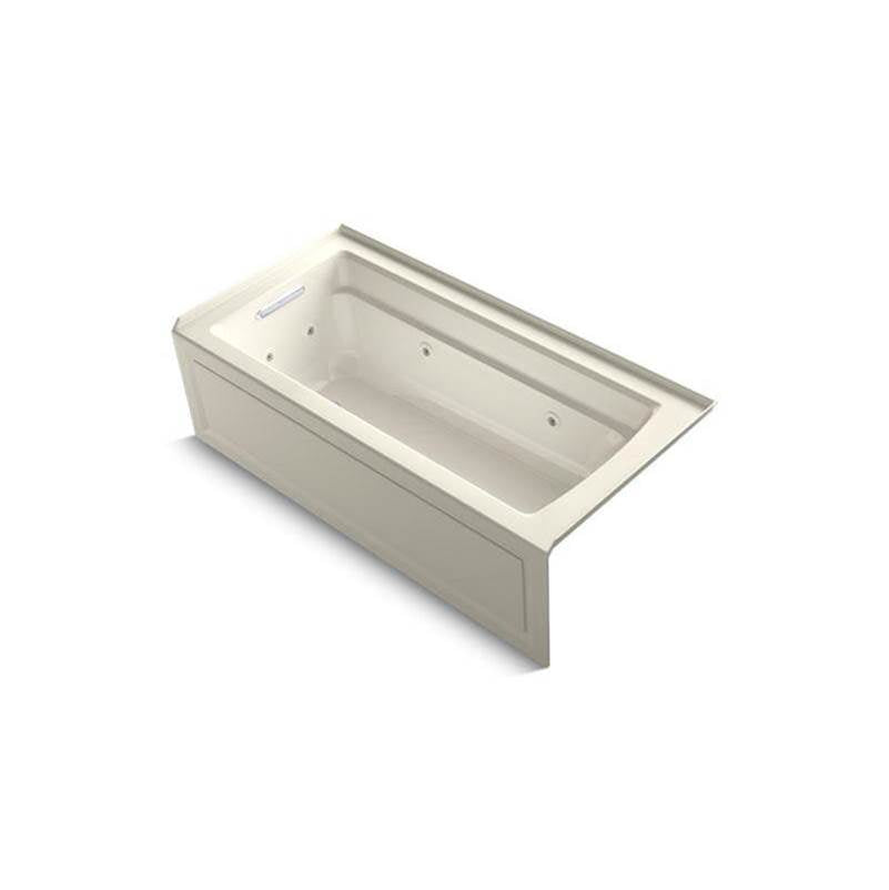 Archer  66" x 32" alcove whirlpool bath with Bask  heated surface, left drain