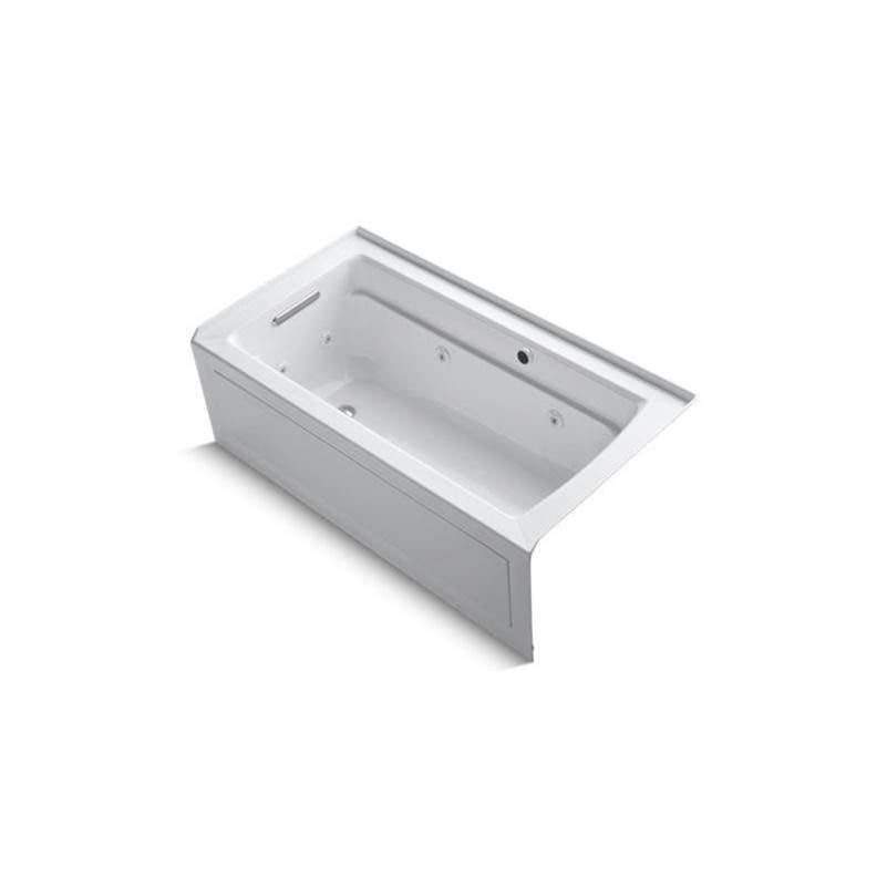 Archer  60" x 32" alcove whirlpool bath with Bask  heated surface, alcove left drain