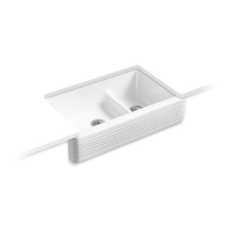 Whitehaven  Hayridge  Smart Divide  35-11/16" undermount double-bowl farmhouse kitchen sink