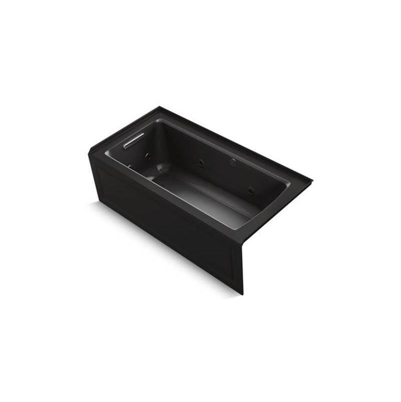 Archer  60" x 30" alcove whirlpool bath with Bask  heated surface, left drain