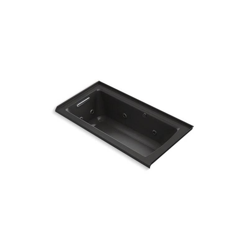 Archer  60" x 30" alcove whirlpool bath with Bask  heated surface, left drain