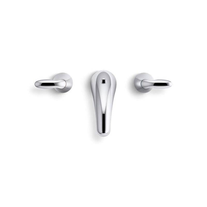 Coralais  Widespread bathroom sink faucet with lever handles, pop-up drain and lift rod, project pack