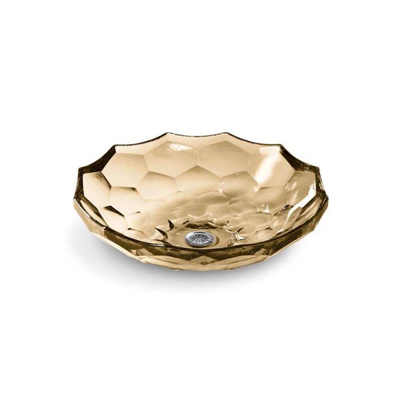 Briolette 17-1/2" round vessel bathroom sink, no overflow