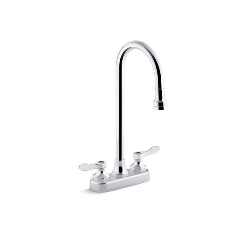 Triton  Bowe  1.0 gpm centerset bathroom sink faucet with laminar flow, gooseneck spout and lever handles, drain not included