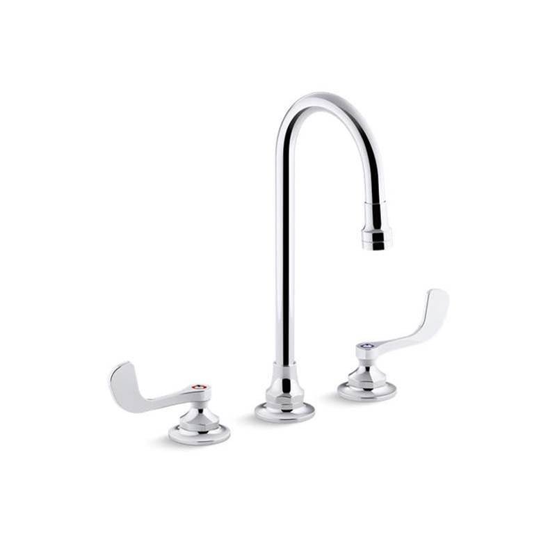 Triton  Bowe  1.0 gpm widespread bathroom sink faucet with laminar flow, gooseneck spout and wristblade handles, drain not included