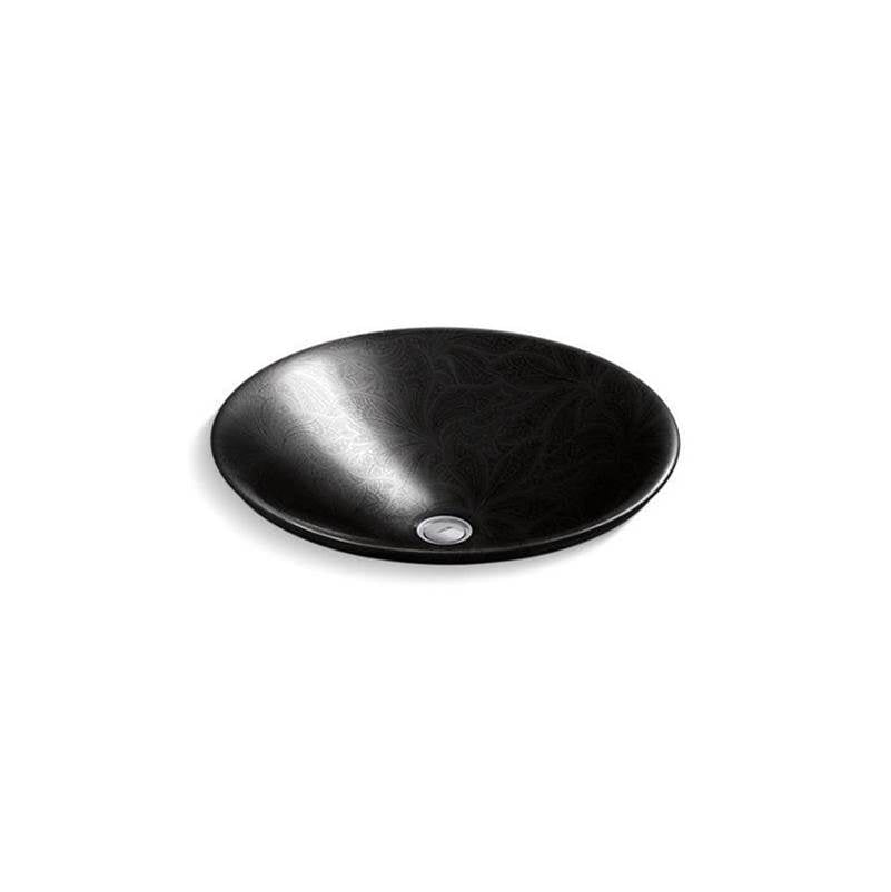 Sartorial Paisley Carillon  17-1/2" round drop-in bathroom sink, no overflow