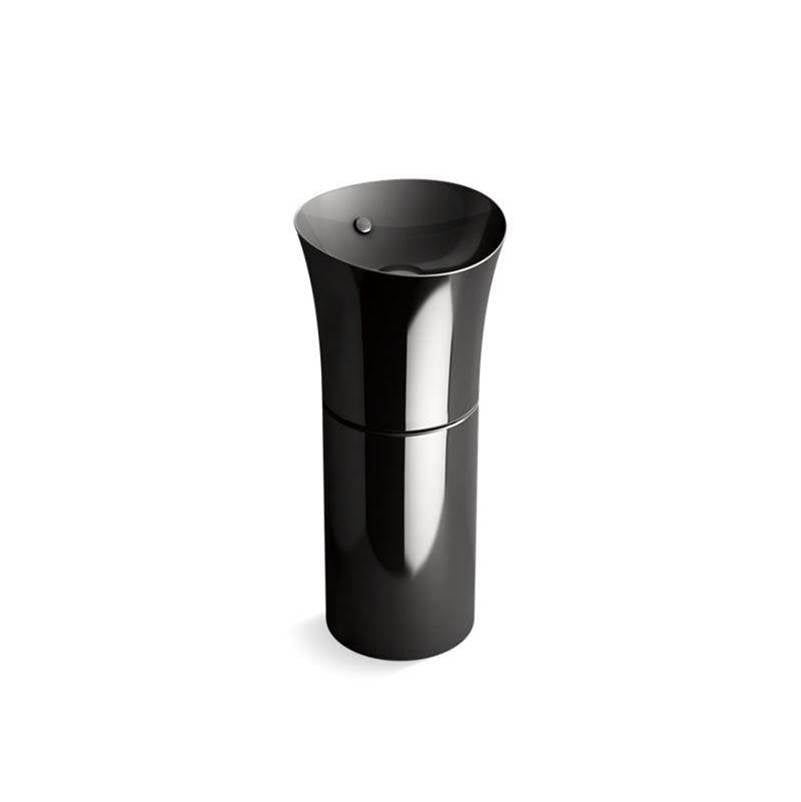 Veil 16" round pedestal bathroom sink