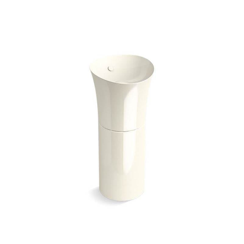 Veil 16" round pedestal bathroom sink