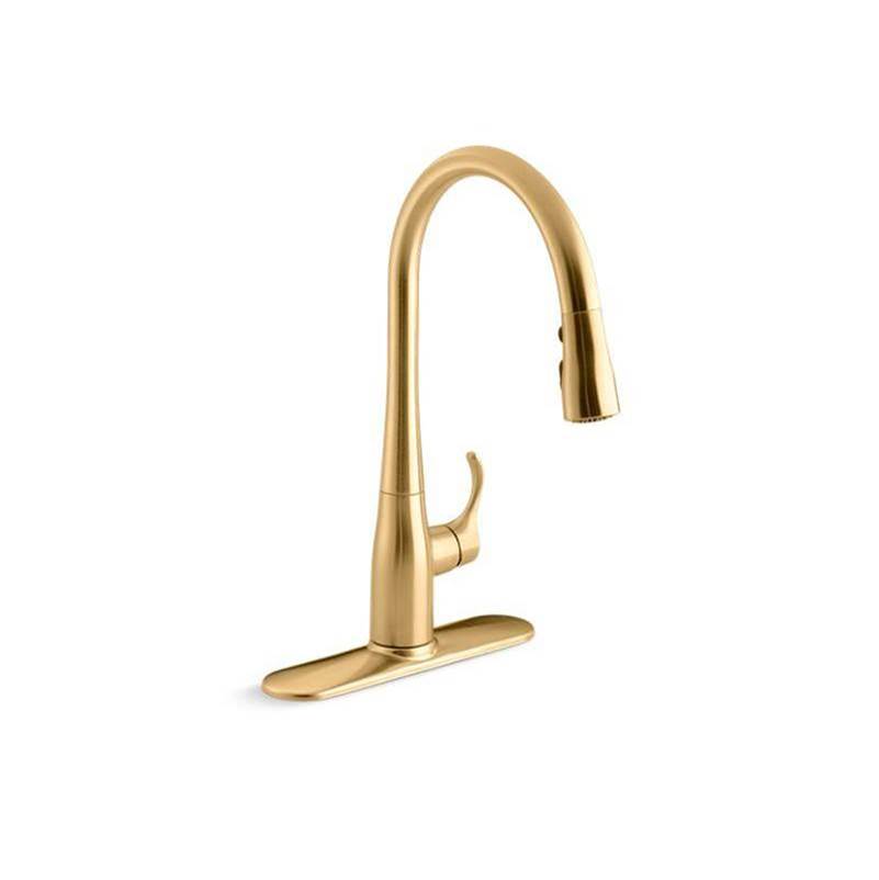Simplice  Pull-down kitchen sink faucet with three-function sprayhead