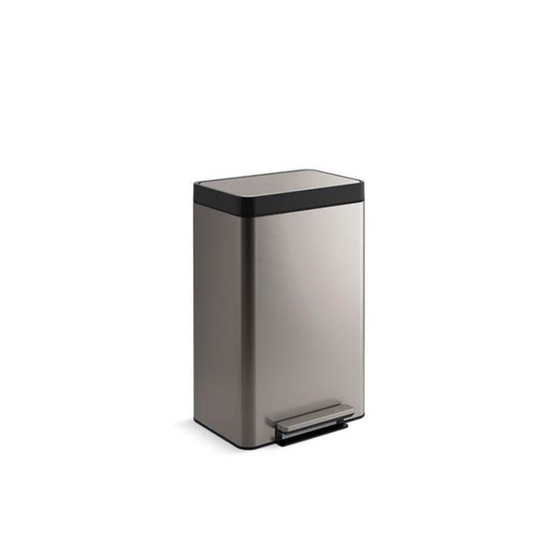 Dual-compartment step trash can