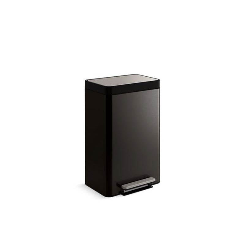 Dual-compartment step trash can