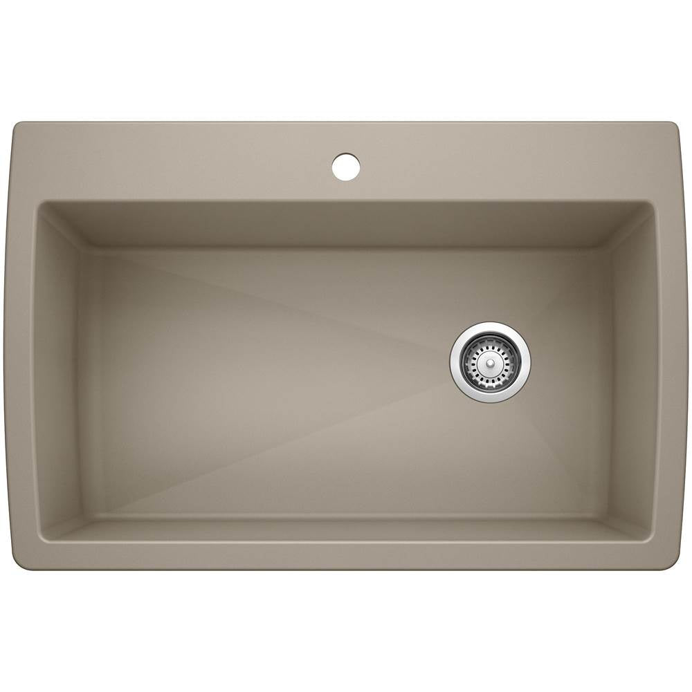 Diamond SILGRANIT 33.5" Super Single Dual Mount Kitchen Sink - Coal Black