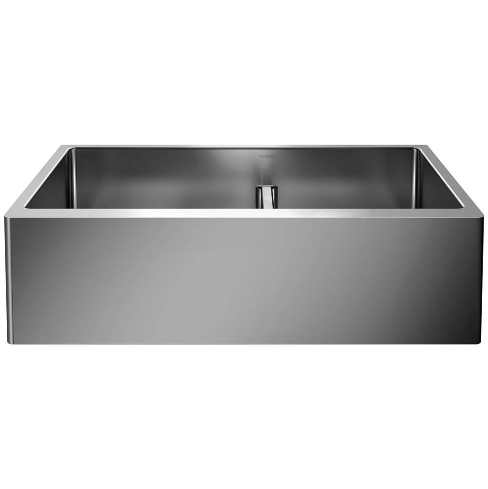 Quatrus R15 33" 60/40 Double Bowl Apron-Front Stainless Steel Farmhouse Sink with Low Divide