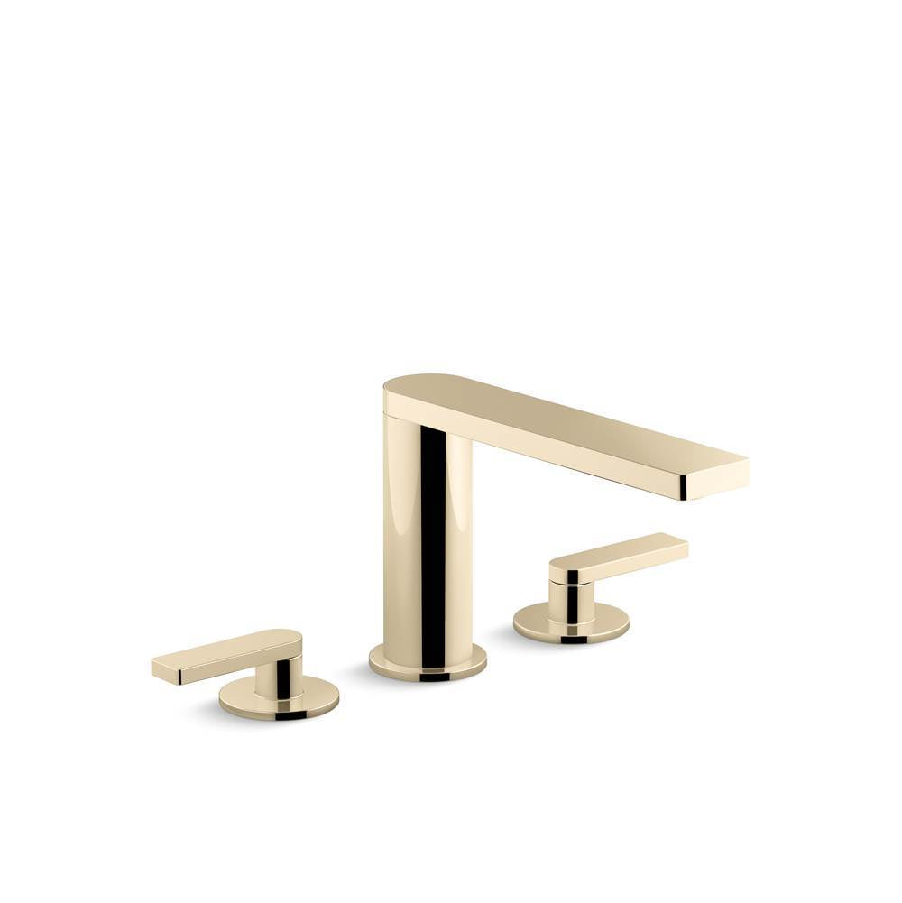 Composed  Deck-mount bath faucet with lever handles