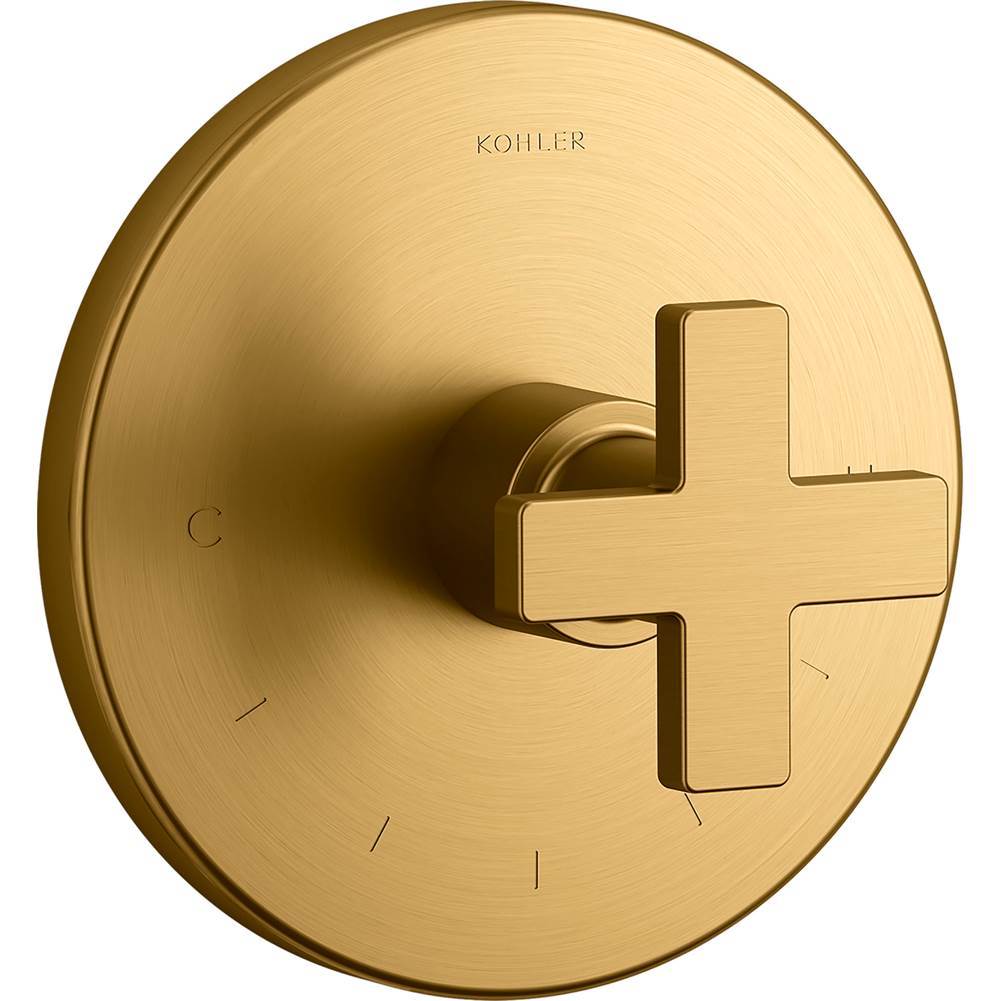 Composed  MasterShower  temperature control valve trim with cross handle