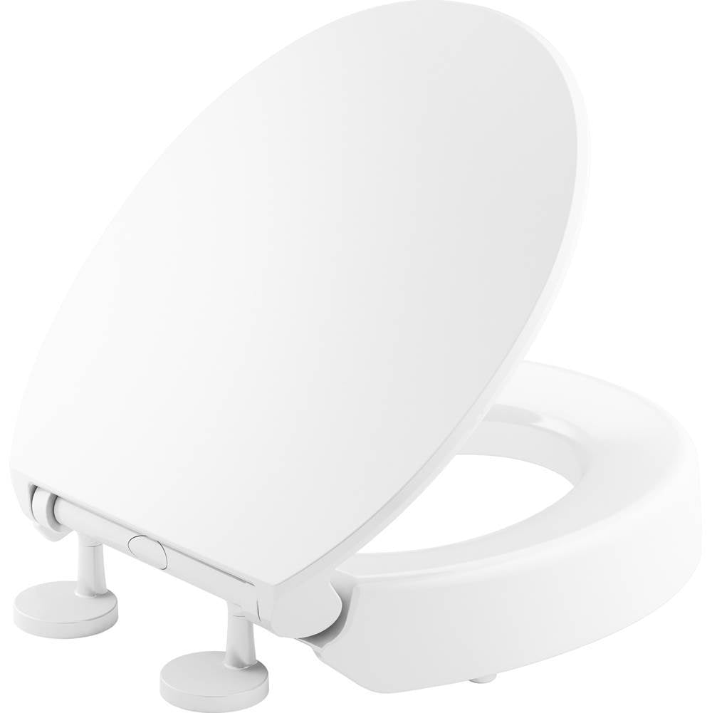 Hyten  Elevated Quiet-Close round-front toilet seat