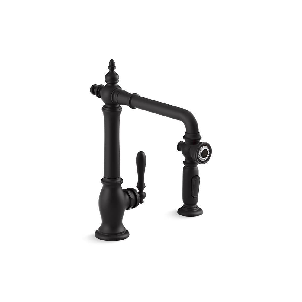 Artifacts  Single-handle kitchen sink faucet with side sprayer