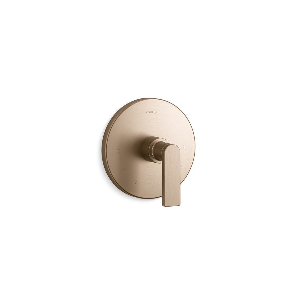 Composed  MasterShower  temperature control valve trim with lever handle