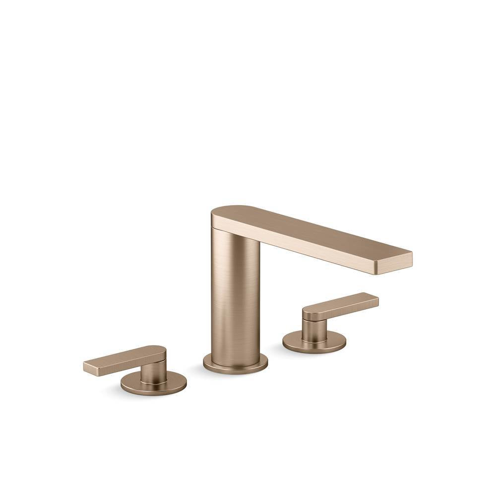 Composed  Deck-mount bath faucet with lever handles