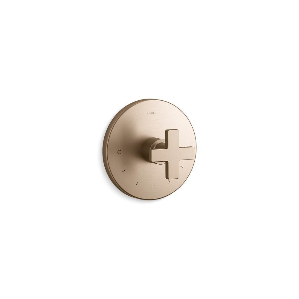 Composed  MasterShower  temperature control valve trim with cross handle