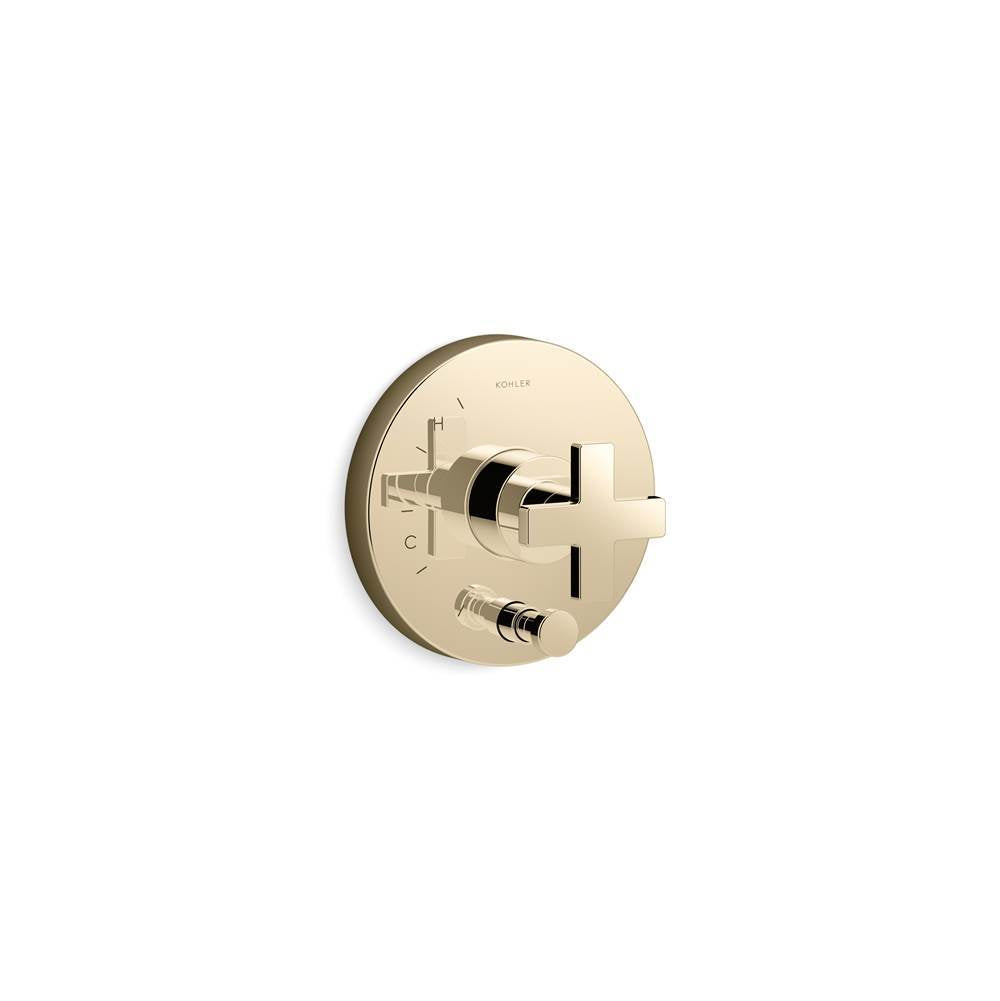 Composed  Rite-Temp  valve trim with push-button diverter and cross handle