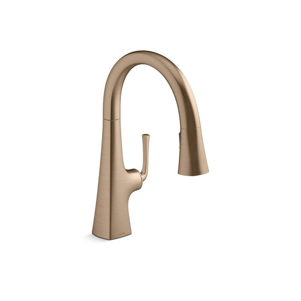 Graze  Pull-down kitchen sink faucet with three-function sprayhead