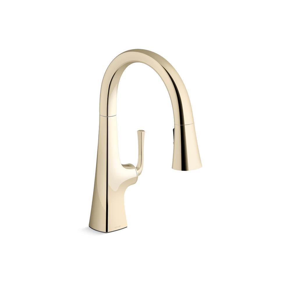 Graze  Pull-down kitchen sink faucet with three-function sprayhead