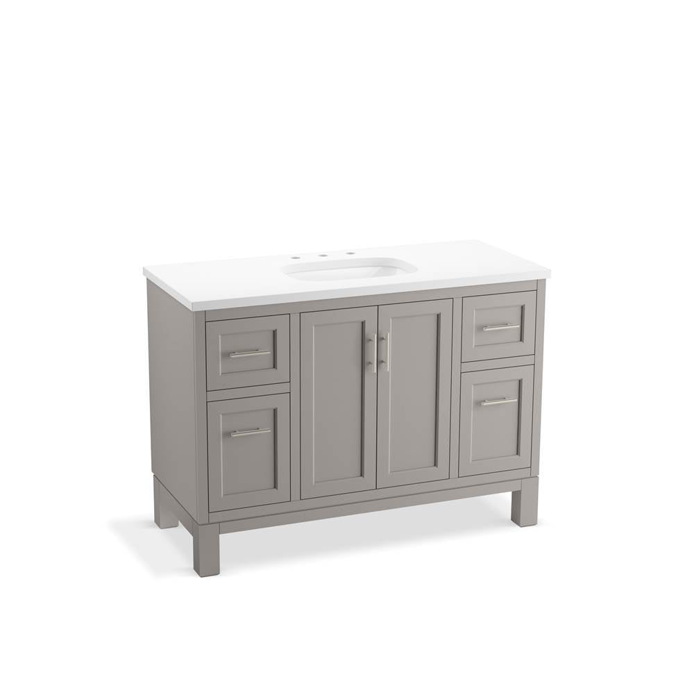 Quo  48" bathroom vanity cabinet with sink and quartz top