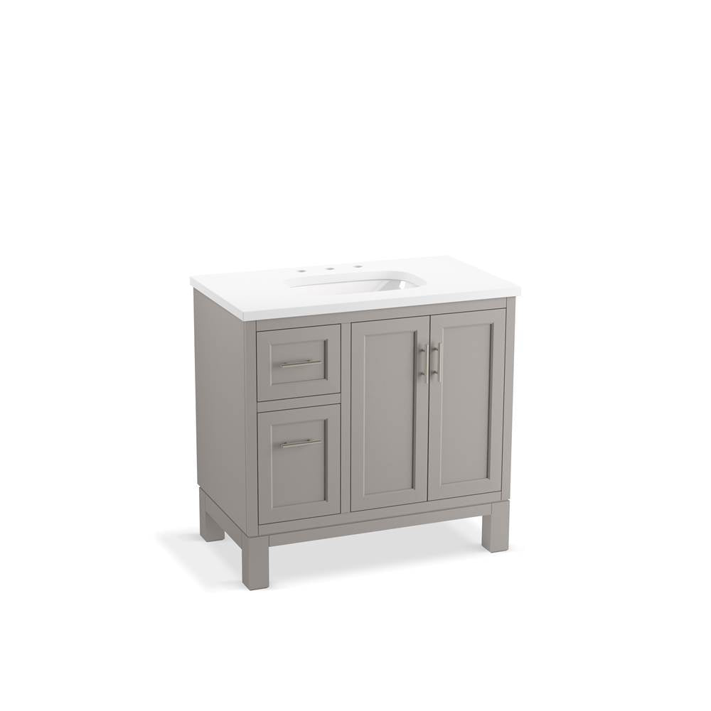 Quo  36" bathroom vanity cabinet with sink and quartz top