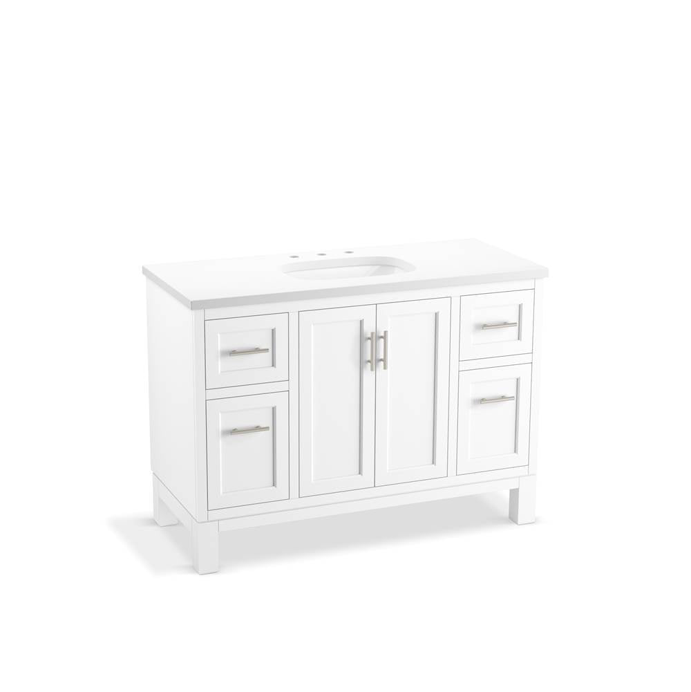 Quo  48" bathroom vanity cabinet with sink and quartz top