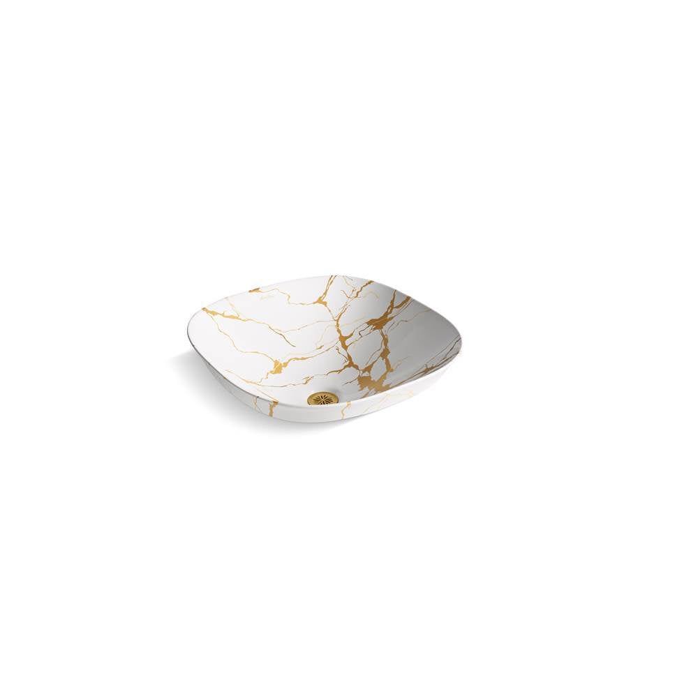Aureus  16-3/4" square vessel bathroom sink, no overflow